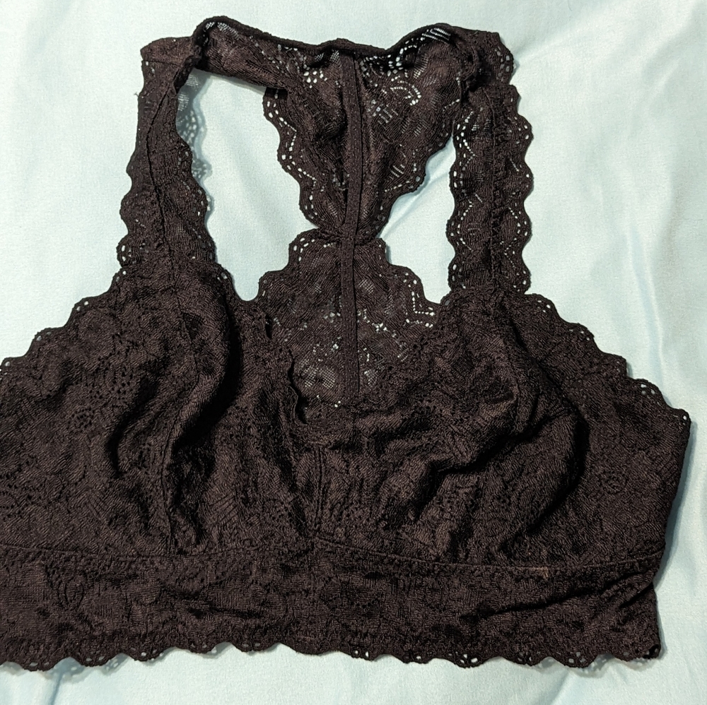 Anybody Loungewear Stretch Lacy Bralette Black NWOT
